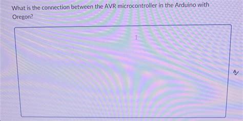 Solved What is the connection between the AVR | Chegg.com