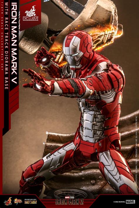 Iron Man 2 1 6th Scale Iron Man Mark V Collectible Figure Race Track Diorama Base Set Hot