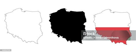 Vector Map Of Poland Highly Detailed Vector Outline Black Silhouette