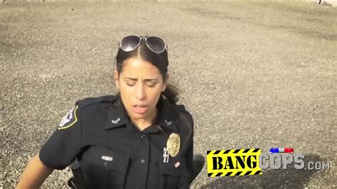 Black Guy Pounding Hot Cops Outdoors