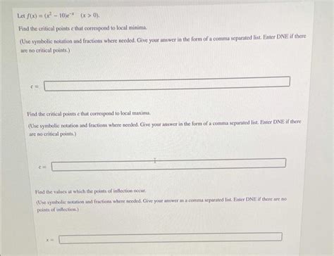 Solved Let S X X2 10 X 0 Find The Critical Chegg