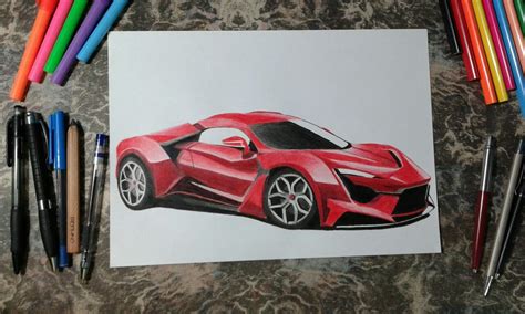 sports car drawing with color - Kortney Lytle