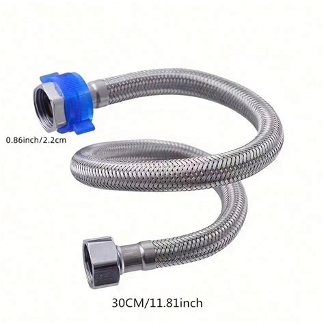 1pc Household 304 Stainless Steel Braided Hose For Bathrooms Hot And Cold Water Inlet Pipes