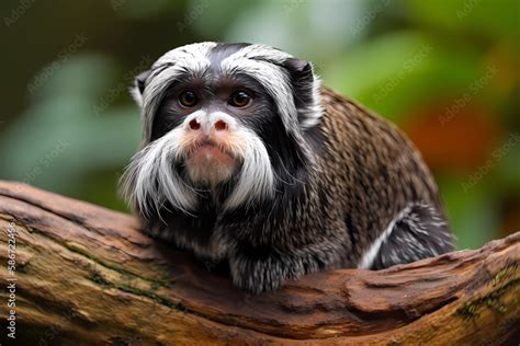 Emperor Tamarin Amazon Rainforest A Small Primate Species Known For