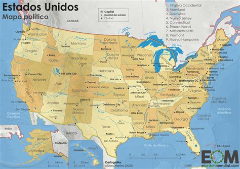 mapa de estados unidos  los puntos cardinales vostan