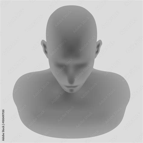 Human Head Model Front Top View Vector Illustration Stock Vector