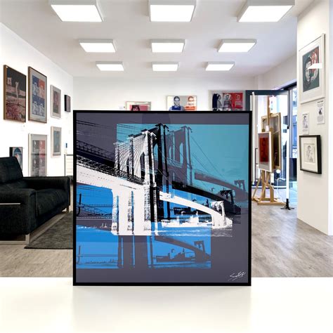 White Light Gallery Pop Art Alu Minibrooklyn Bridge Glossy White