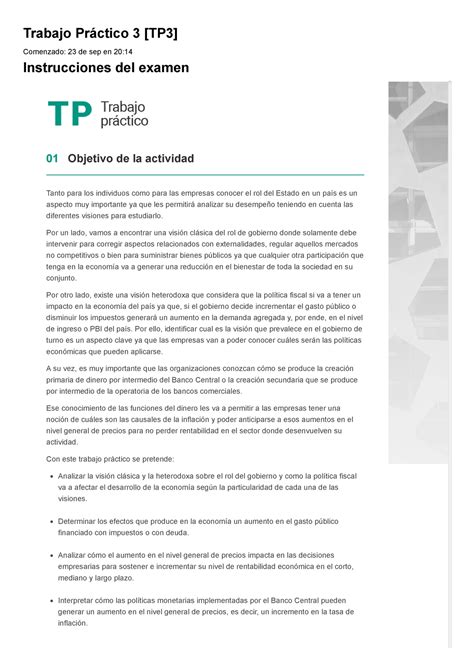 Examen Trabajo Pr Ctico Tp Trabajo Pr Ctico Tp Comenzado