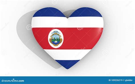 Hart In De Kleuren Van Costa Rica Vlag Op Een Witte Achtergrond D