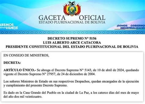 Gaceta publica el nuevo decreto que oficializa la abrogación del DS