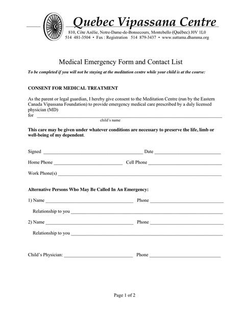 Emergency Contact Form Download Free Documents For Pdf Word And Excel