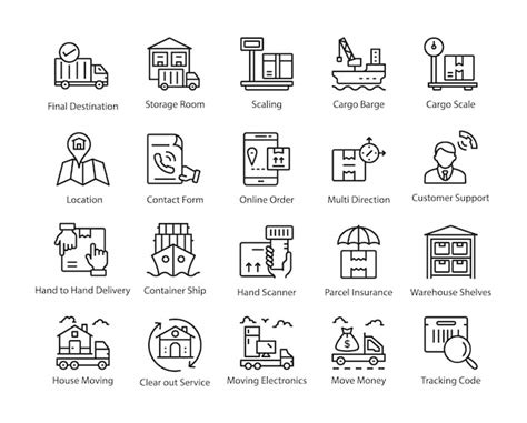 Premium Vector Logistics Delivery Line Icon Set