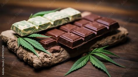 Cannabis Infused Chocolate Bars Showcased On A Charming Rustic Table