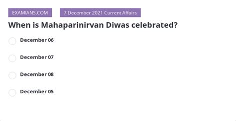 When Is Mahaparinirvan Diwas Celebrated Examians