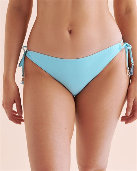 Turquoise Couture Bas De Bikini Br Silien Taille Basse Mikonos Palm Bleu Sarcelle Bikini Village