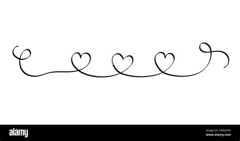 Love With Hearts Hand Written Single Continuous Line Lettering Phrase