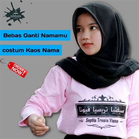 Jual KAOS SANTRI KAOS NAMA ARAB COSTUM NAMAMU DI KAOS KAOSDAKWAH