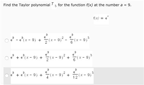 Solved Find The Taylor Polynomial T3 For The Function Fx