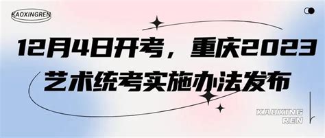 12月4日开考，重庆2023艺术统考实施办法发布 知乎