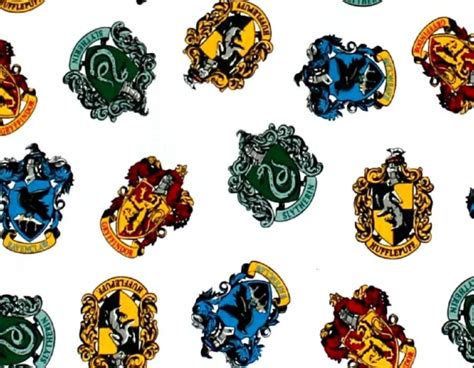 HARRY POTTER FABRIC Hogwarts Houses Crests Camelot Quilting Cotton By