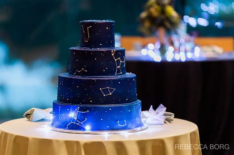 Morton Arboretum Wedding Katie James Constellation Wedding Cake