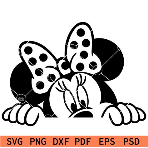 Minnie Mouse Peeking Svg Peeking Minnie Svg Disney Peeking Svg Svg