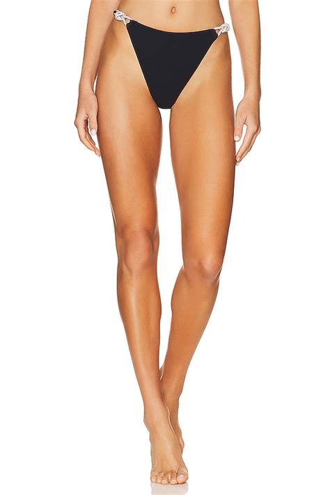 SIMKHAI Darien Diamante Strap Bikini Bottom In Back REVOLVE