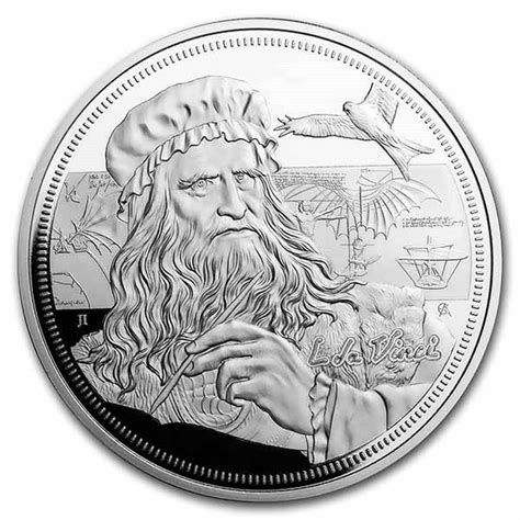 Dollar Icons Of Inspiration Leonardo Da Vinci Silver Proof Niue