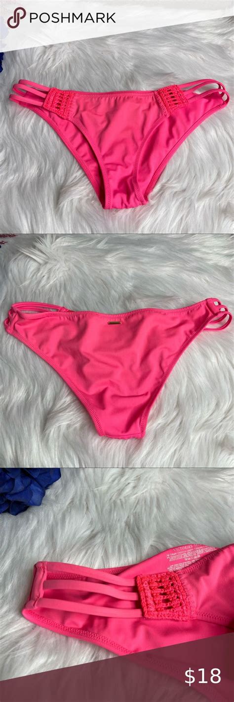 Victoria S Secret HOT PINK Strappy Cheeky Crochet Bottoms Cheeky Bikini Bottoms Cheeky Bikinis