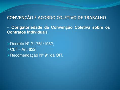 PPT TEMA CONVENÇÃO E ACORDO COLETIVO DE TRABALHO PowerPoint