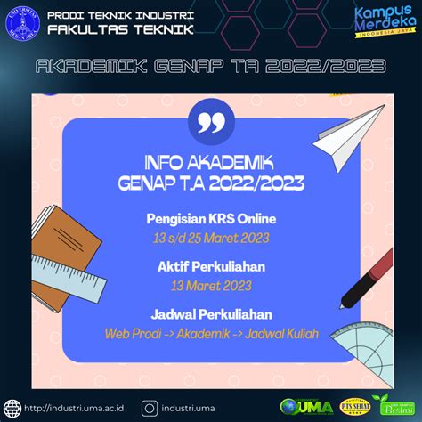 Info Akademik Semester Genap T A Program Studi Teknik