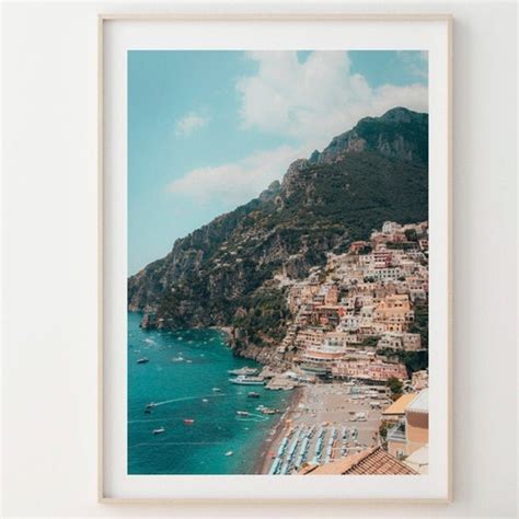 Amalfi Coast Print Positano Framed Print Italy Print Etsy