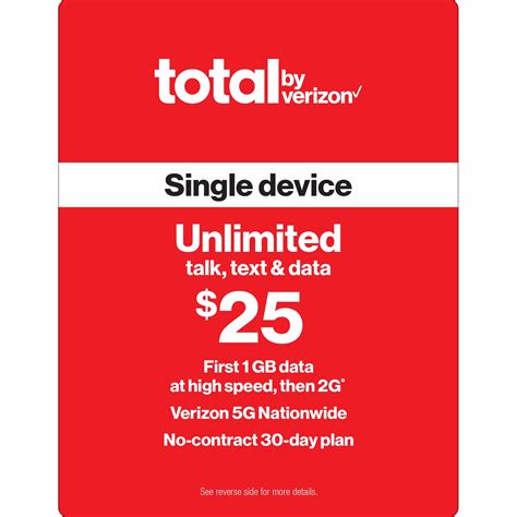 Total by Verizon (formerly Total Wireless) $25 Unlimited Talk & Text ...