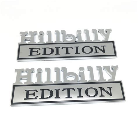 Factory Wholesale Customer Logo Hillbilly Edition Emblem Chrome Emblem