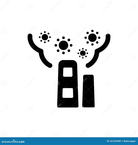 Air Pollution Pm25 Icon Factory Chimney Stock Vector