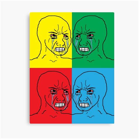 Crying Wojak Meme Canvas Print For Sale By Yosfeno Redbubble