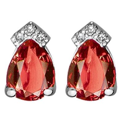 Boucles D Oreilles Brillaxis Or Blanc Rubis Diamants MATY