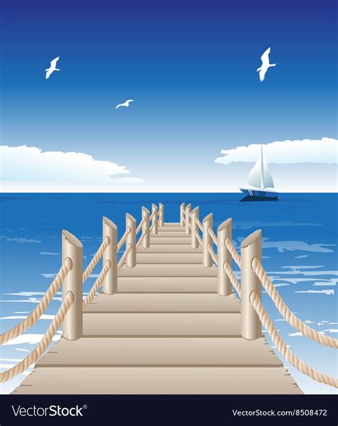 Beach Pier Background Royalty Free Vector Image