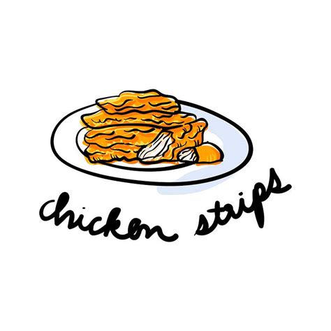 Illustration drawing style of chicken strips