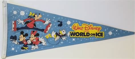 Walt Disney S World On Ice Vintage Pennant Flag Etsy