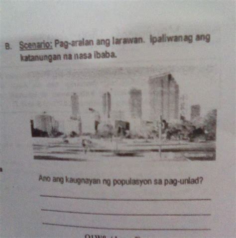 Scenario Pag Aralan Ang Larawan Ipaliwanag Ang Katanungan Na Nasa