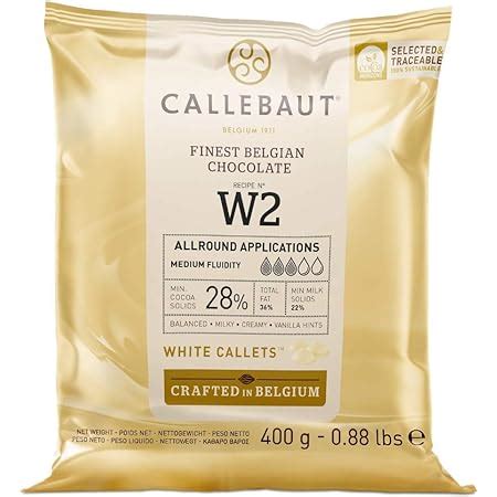 Callebaut N W2 Finest 28 Belgian White Chocolate Couverture Callets