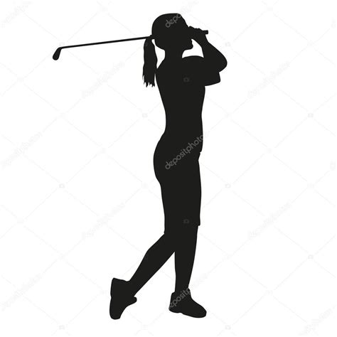 Woman golfer silhouette ⬇ Vector Image by © msanca | Vector Stock 82566564