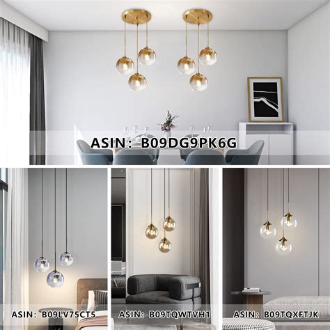 Kco Lighting Modern Pack Gold Globe Pendant Lighting Adjustable