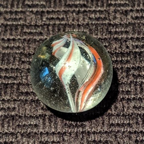 Unusual Naked 3 Ribbon Divided Core Swirl Old Rare Marbles