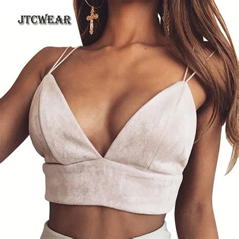 Jtcwear Summer Hot Sexy Woman Slip Crop Tops Spaghetti Strap Deep V