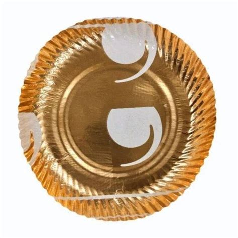 Inch Golden Printed Paper Plate At Piece Printed Paper Plate