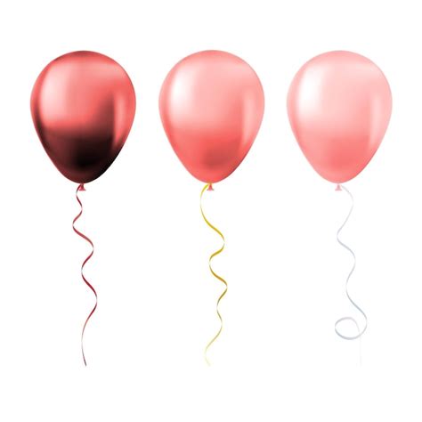 Conjunto De Globos Aislado Sobre Fondo Blanco Vector Premium