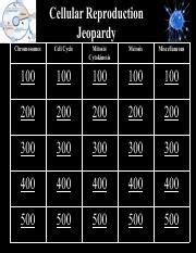 Cell Repro Jeopardy Pdf Cellular Reproduction Jeopardy Chromosomes