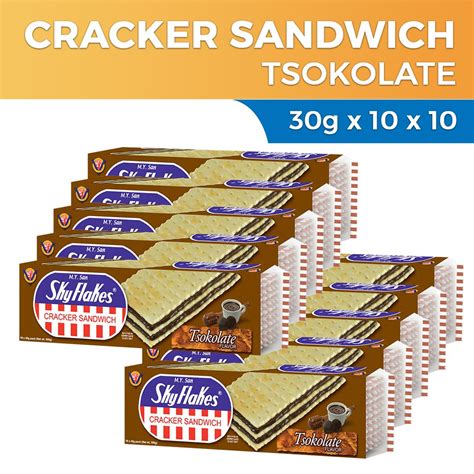 Skyflakes Cracker Sandwhich Tsokolate 30g X 10 X 10 Shopee Philippines